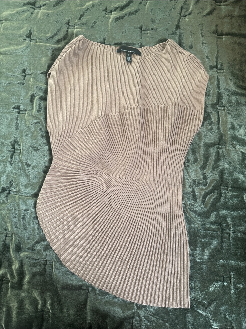 WHBM Asymmetric sleeveless sweater. Light weight and soft.  never worn. Taupe